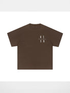 MEDM Oversized Logo Print T Shirt in Brown