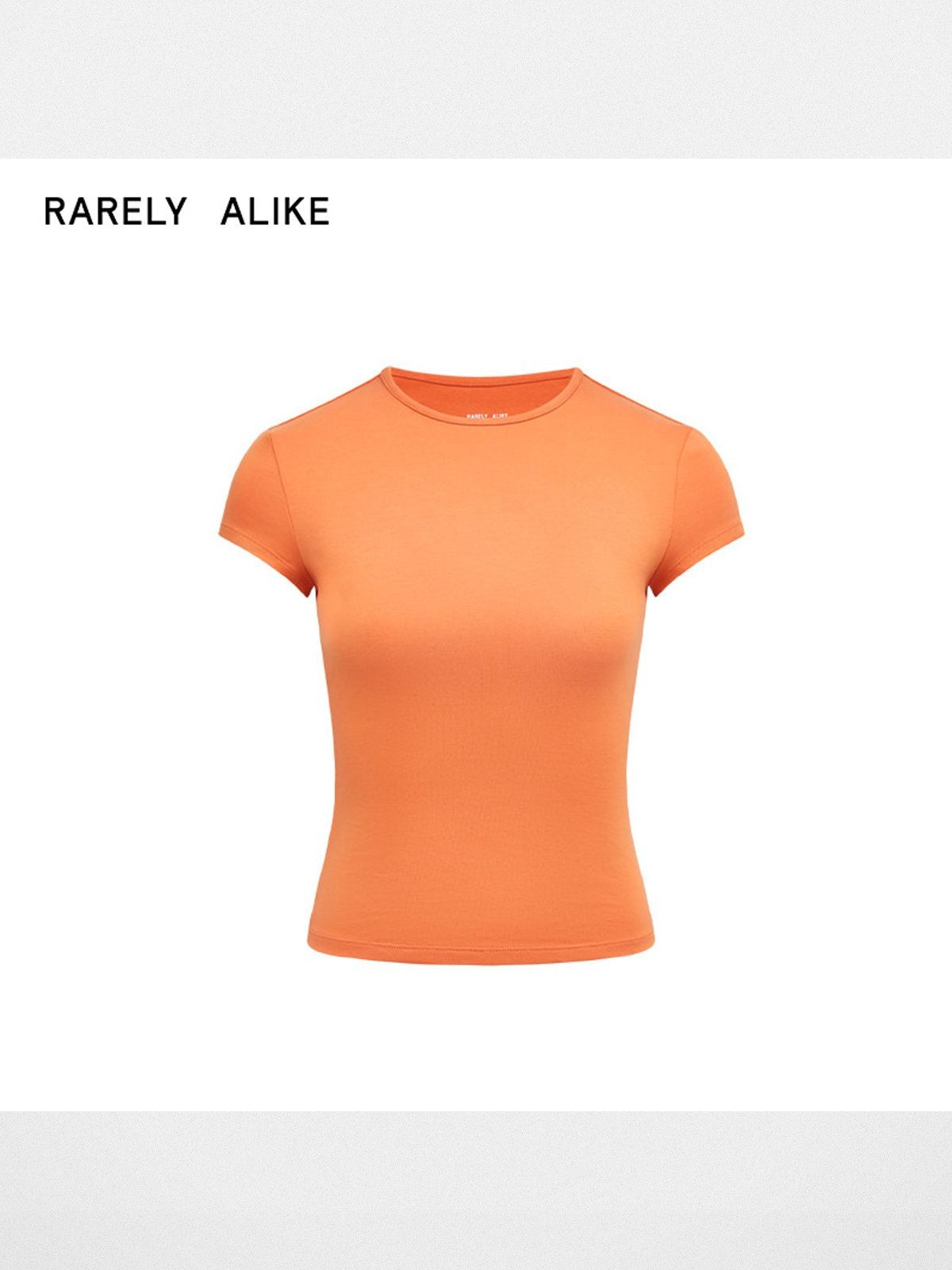 RARELY ALIKE Hourglass Cotton Crew Neck Tee in Orange
