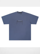 BLINDNOPLAN Cooling Fabric Paste Print T Shirt in Navy Blue