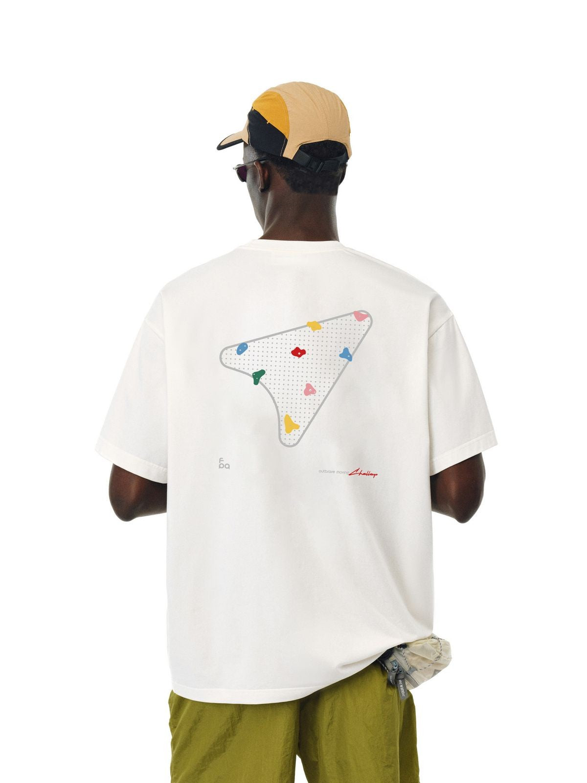 FPA Climbing Route Graphic T Shirt in White - On Model
