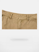 Alright Then Washed Canvas Splatter Pants in Khaki - Detail