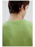 Simple Project Merino Wool Blend Crew T Shirt in Green - On Model