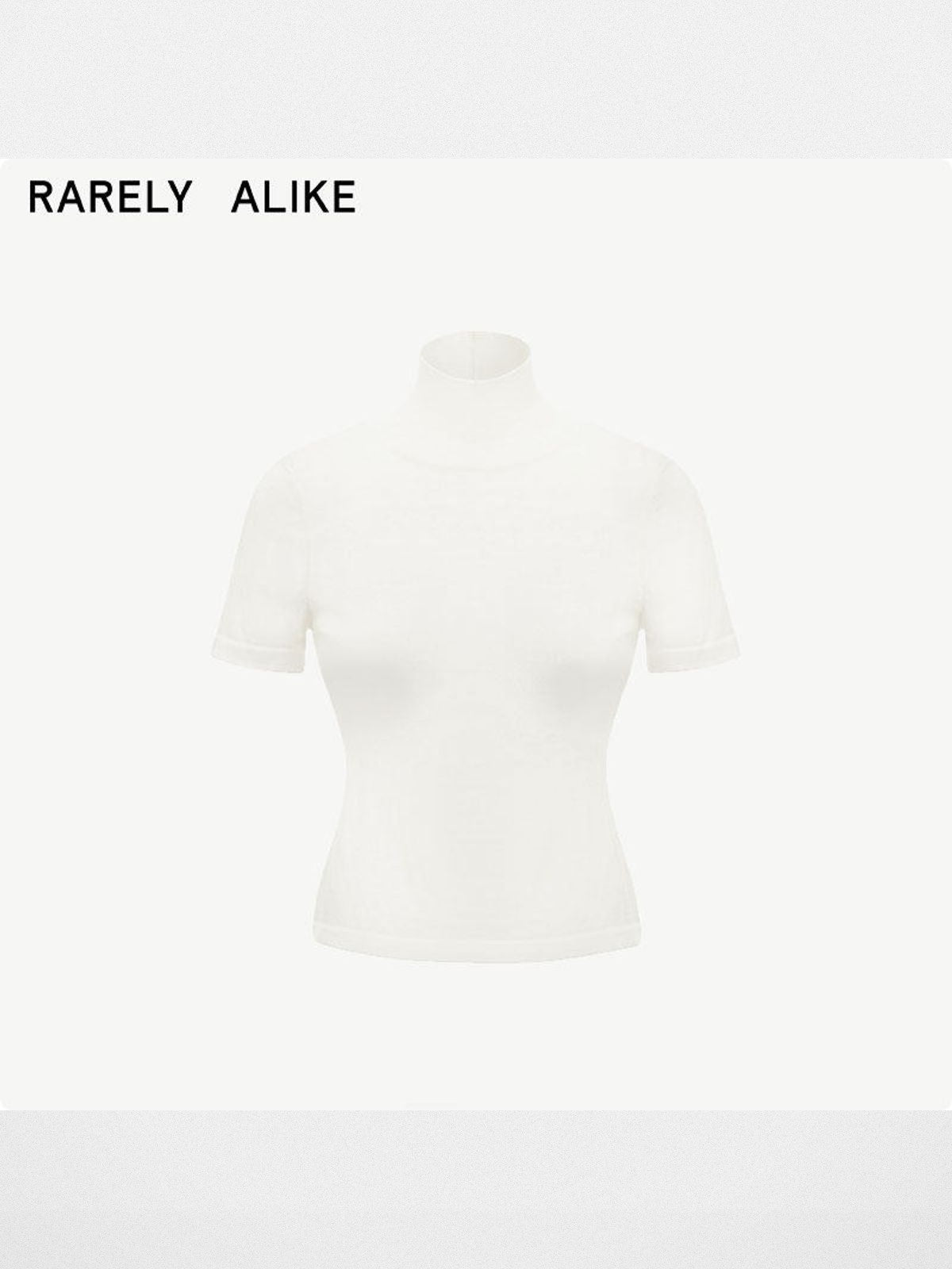 RARELY ALIKE Open Back Wool Mock Neck Top in White