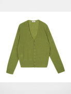 Simple Project Textured Linen Blend Cardigan in Green