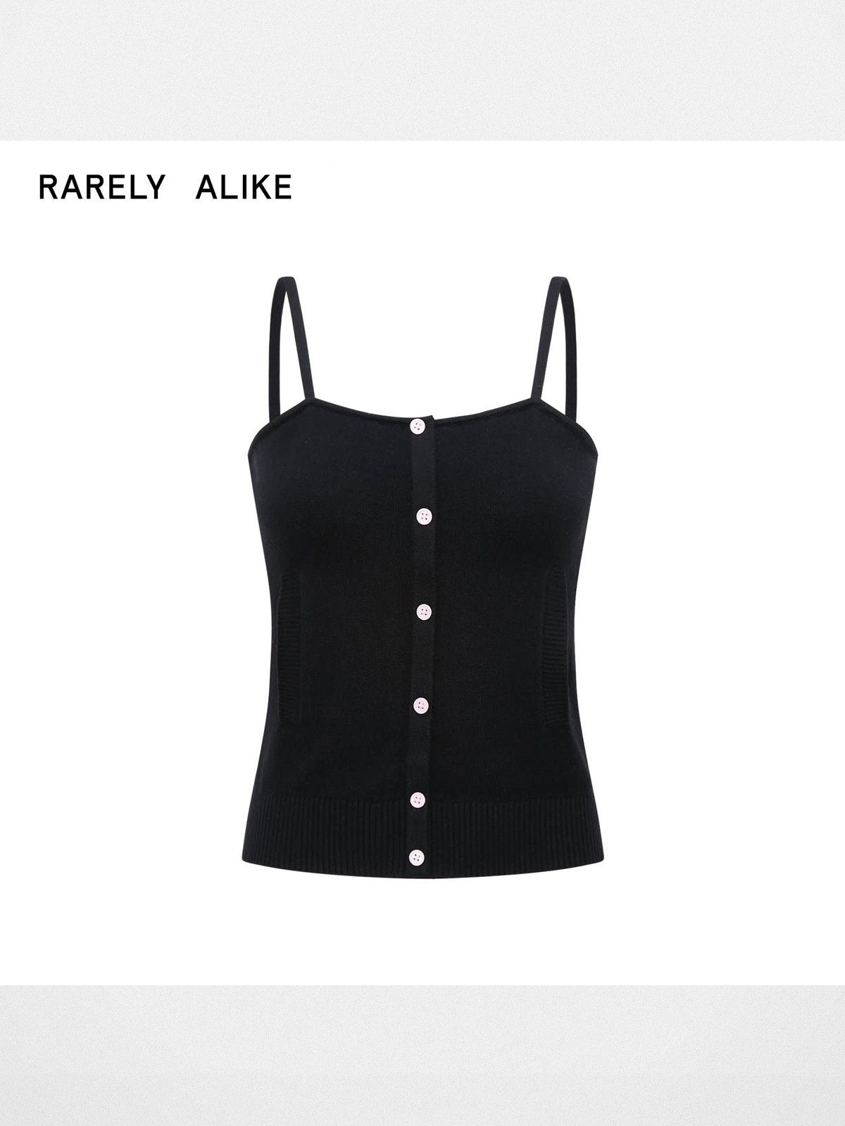 RARELY ALIKE Argyle Cardigan Camisole Set in Black