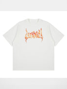 LOSTCTRL Flame Logo Heavy Cotton T Shirt in White