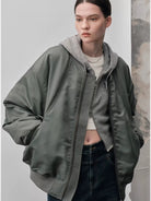 NANS Curved Panel Thinsulate Bomber in Olive
