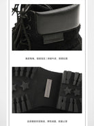 MasonPrince Washed Suede Platform Work Boots in Black - Detail