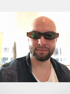 FUTURE UPDATE Sculptural Cat Eye Sunglasses in Brown - On Male Model