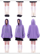 CFIERCE Rhinestone Snake Girl Zip Hoodie in Purple - On Model