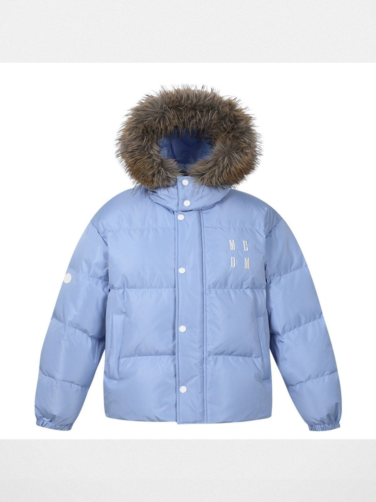 MEDM Detachable Hood Down Puffer in Sky Blue