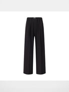 ROYA Wide Leg Wool Blend Trousers in Black