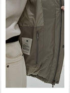 NANS Wide Quilt Hooded Down Puffer in Mint - Detail