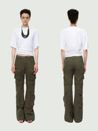 RARELY ALIKE Asymmetrical Ruched Waist Tee in White - On Model