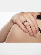 BLACKHEAD Convertible Structural Steel Ring in Silver (Silver) - On Female Model