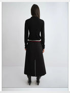 RARELY ALIKE Patent Leather Belt in Burgundy - On Model