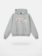MEDM Floral Patch Fleece Hoodie in Gray