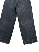 UNKNOWNWORLD Distressed Boro Mud Dyed Jeans in Black