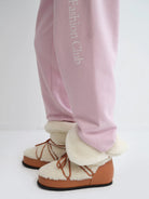 RARELY ALIKE Wool Lined Hidden Wedge Boots in Cream - On Model