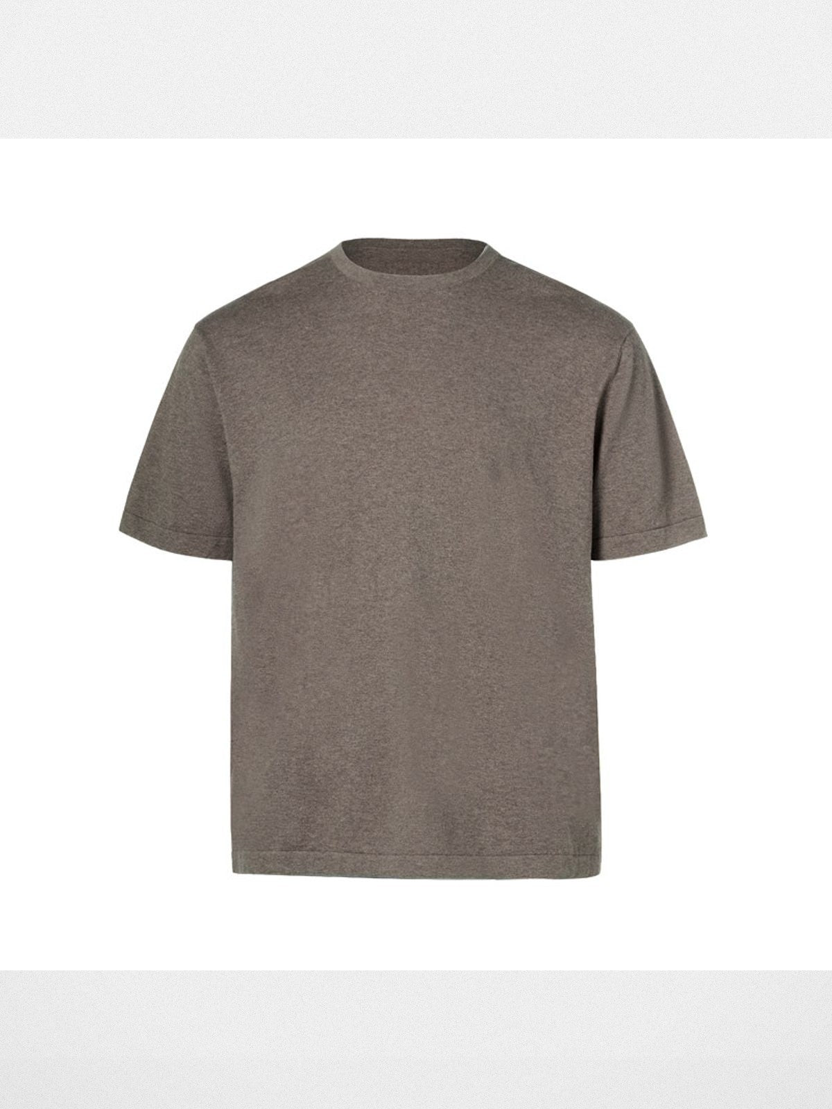 ROYA Cashmere Cotton Blend Knit T Shirt in Beige