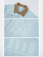 MEDM Lace Appliqu Detroit Jacket in Sky Blue - Detail