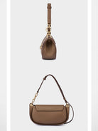 DISSONA Leather Crossbody Saddle Bag in Gray