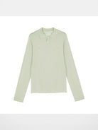 Simple Project Semi Sheer Linen Blend Knit Polo in Mint