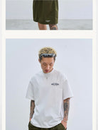 SWFI Heavyweight Cotton Logo T Shirt in White - On Model