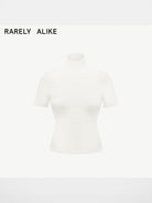 rarely alike Open Back Wool Turtleneck in White