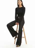 Asymmetric Waist Straight Leg Jeans in Navy Blue #pose_variant #color_navy-blue